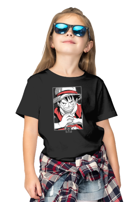 Children's t-shirt with prints One Piece Luffy. Anime, luffy, manga, monkey de luffy, one piece, pirates. 2070702