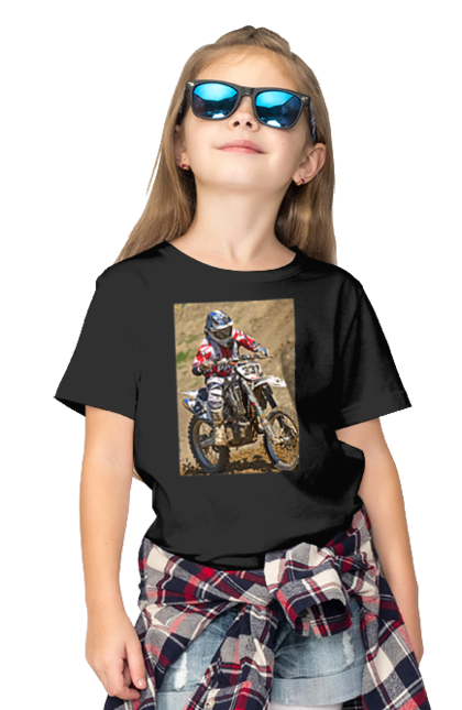 Футболка дитяча з принтом "МОТОГОНЩИК". Мото, мотогонщик, мотоцикл, спорт, спортсмен. 2070702