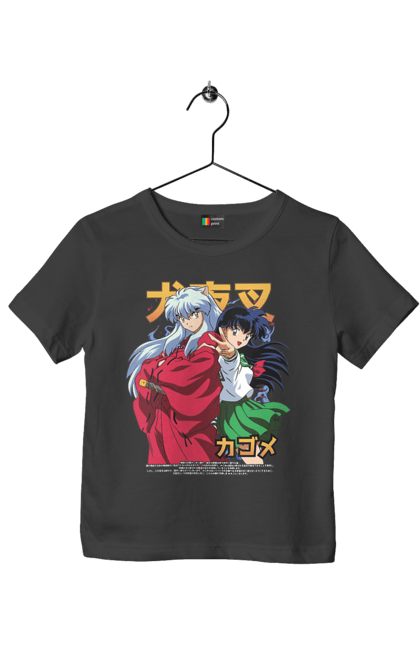 Футболка детская с принтом Inuyasha. Anime, inuyasha, manga, rumiko takahashi, аниме, демон-хранитель, манга, румико такахаси. 2070702