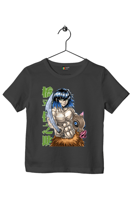 Children's t-shirt with prints Demon Slayer Inosuke. Anime, demon slayer, inosuke, inosuke hashibira, kimetsu no yaiba, manga. 2070702