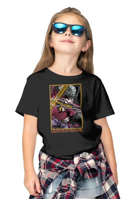 Children's t-shirt with prints One Piece Dracule Mihawk. Anime, dracule mihawk, manga, mihawk, one piece, straw hat pirates. 2070702