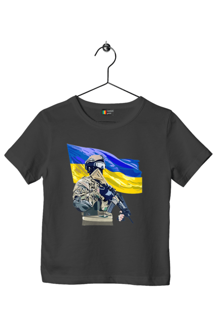 Футболка дитяча з принтом "ЗСУ | Прапор". Війна, герб, збройні сили україни, зсу, патріотична, прапор україни, русский военный корабль, україна, українська символіка, флаг. 2070702