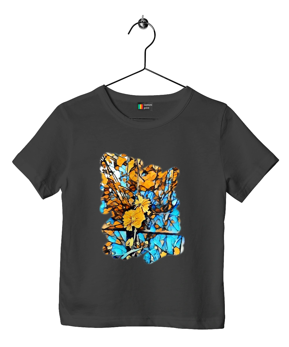 Yellow flowers on a blue background