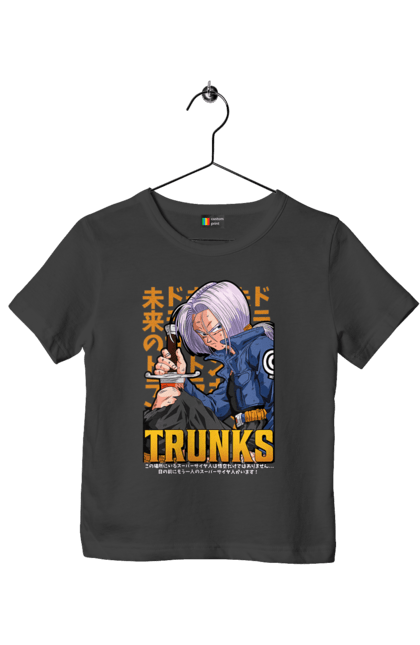 Футболка детская с принтом Жемчуг дракона Транкс. Anime, dragon ball, manga, trunks, аниме, жемчуг дракона, манга, транкс. 2070702