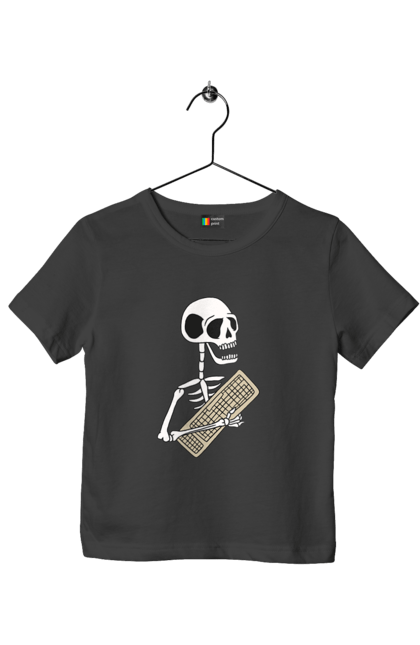 Футболка дитяча з принтом "Вічний кодер". Ай ті, айтішник, бінарний, код, програміст, розробник, хакер. 2070702