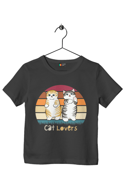 Children's t-shirt with prints Cat Lovers. Animal, animal lover, cat, cat lover, cat lover gift, cat lovers, cats, cute, kitten. 2070702