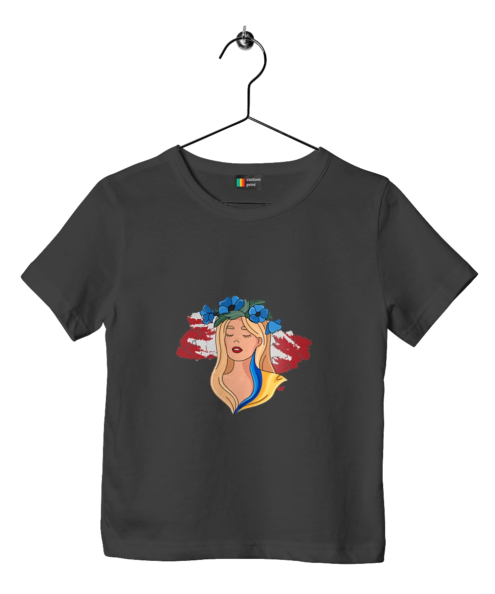 Girl on the map of Ukraine