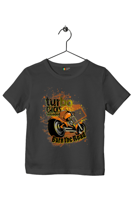 Футболка дитяча з принтом "Мопед Турбо". Їзда, мопед, швидкість. 2070702