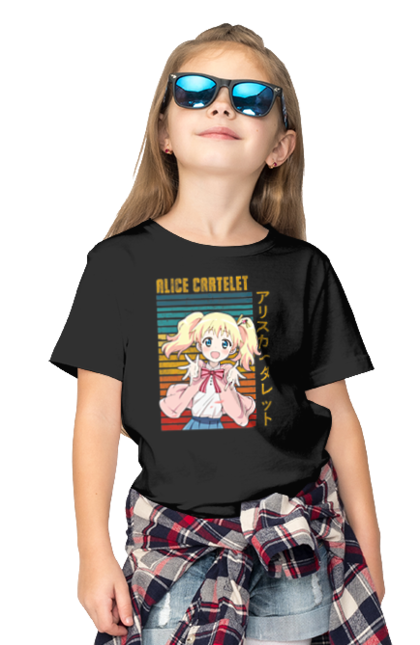 Children's t-shirt with prints Kiniro Mosaic Alice Cartelet. Alice, alice cartelet, anime, gold mosaic, kiniro mosaic, kinmoza, manga. 2070702