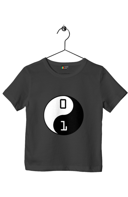 Футболка дитяча з принтом "Інь Янь". Angular, c, css, html, it, javascript, jquery, php, python, react, svelt, vue, айтишник, айті, гумор, код, кодувати, прогер, програміст, програмісти, ти ж, ти ж програміст, тиж програміст. 2070702