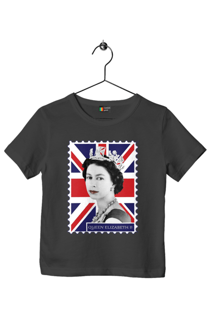 Футболка дитяча з принтом "Королева Єлизавета II". Britain, british, england, platinum jubilee, queen, queen elizabeth, queen elizabeth ii, rip queen elizabeth, королева єлизавета. 2070702