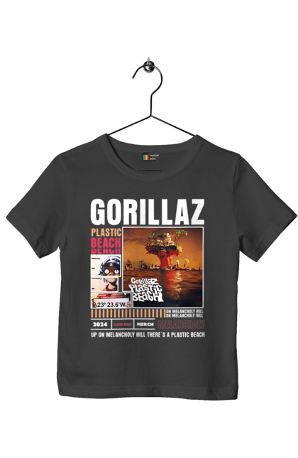 Футболка детская с принтом Gorillaz. Gorillaz, гориллаз, группа, музыка, рок, хип-хоп, электроника. 2070702