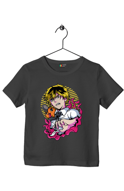 Children's t-shirt with prints Chainsaw Man. Anime, chainsaw man, demon, denji, manga, pochita, shonen. 2070702