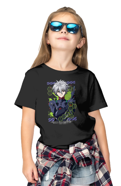 Футболка детская с принтом Евангелион Каору. Kaworu, kaworu nagisa, neon genesis evangelion, nerv, аниме, ева, евангелион, каору, каору нагиса, манга. 2070702