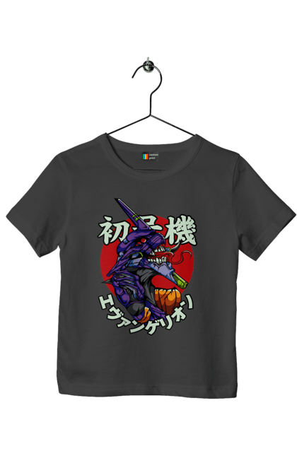 Children's t-shirt with prints Evangelion. Angel, anime, eva 01, evangelion, manga, neon genesis evangelion, shinji. 2070702