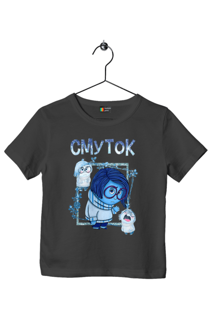 Children's t-shirt with prints Inside Out Sadness. Cartoon, emotions, inside out, pixar, sadness. 2070702