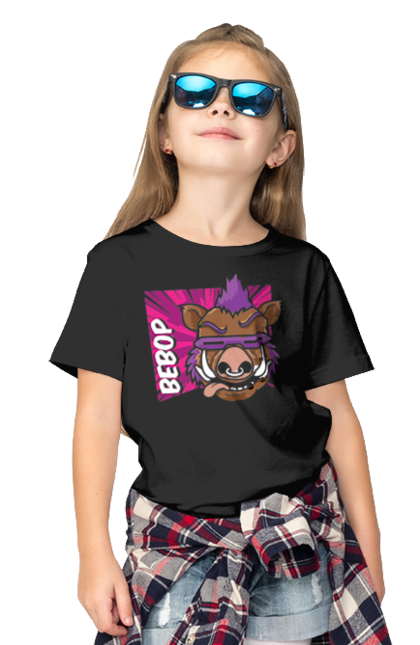 Children's t-shirt with prints Teenage Mutant Ninja Turtles Bebop. Animated series, bebop, comic, ninja, ninja turtles, villain. 2070702