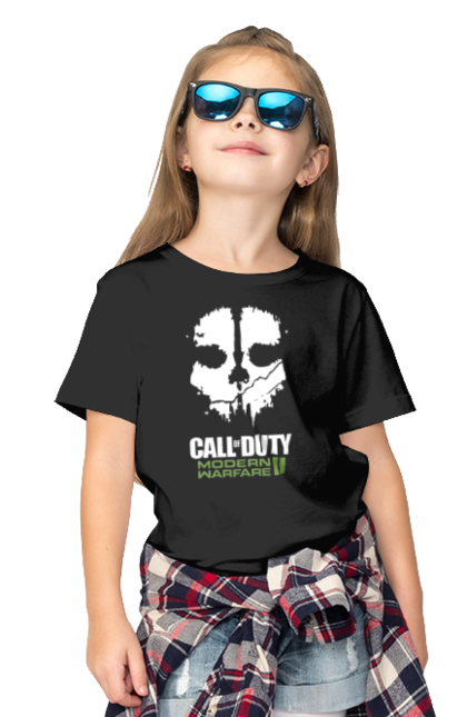 Футболка дитяча з принтом "Call of Duty Modern Warfare II". Call of duty, modern warfare, playstation, бої, бойовик, відеогра, гра, пригоди, спецоперації. Print Shop