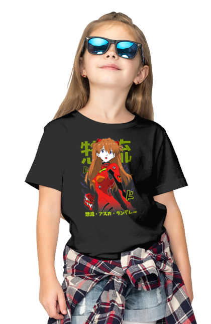 Children's t-shirt with prints Evangelion Asuka. Anime, asuka, asuka langley sorry, eva 02, evangelion, eve, kaoru, manga, ray, shinji. 2070702