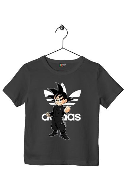 Футболка детская с принтом Adidas Сон Гоку. Adidas, anime, dragon ball, manga, son goku, адидас, аниме, гоку, жемчуг дракона, сон гоку. 2070702