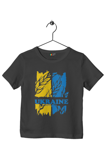 Футболка дитяча з принтом "Україна колоски пшениці". Колоски пшениці, символ україни, україна, україна колоски пшениці, українська символіка. 2070702