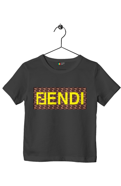 Футболка дитяча з принтом "Fendi". Fendi, lvmh, бренд, будинок моди, італія, люкс, мода, одяг, сумка, фенді. 2070702