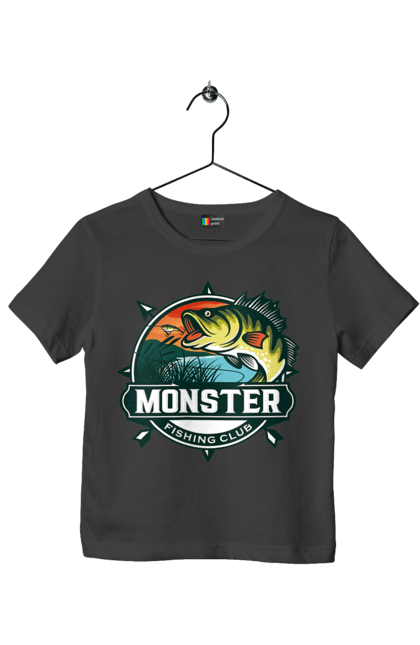 Футболка дитяча з принтом "Рибальський клуб". Відпочинок, рибак, рибальський клуб, хоббі. 2070702