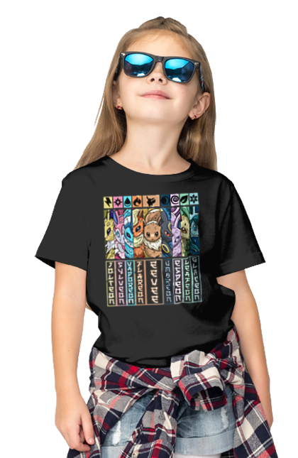 Children's t-shirt with prints Pokemon Eeveelutions. Eevee, eeveelutions, nintendo, pokemon, pokemon go, umbreon. 2070702