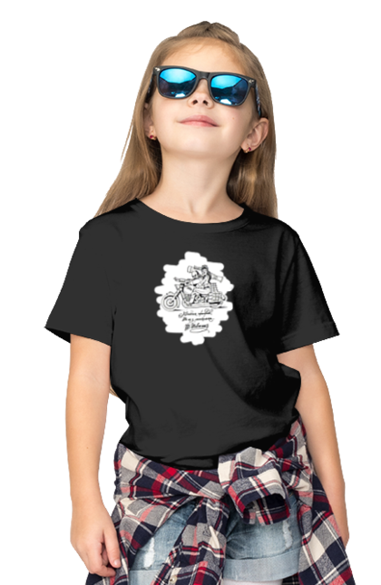 Футболка дитяча з принтом "Шевченка на мотоциклі". Вірш, енеїда, книги, кобзар, мотоцикл, українка, шевченка. 2070702