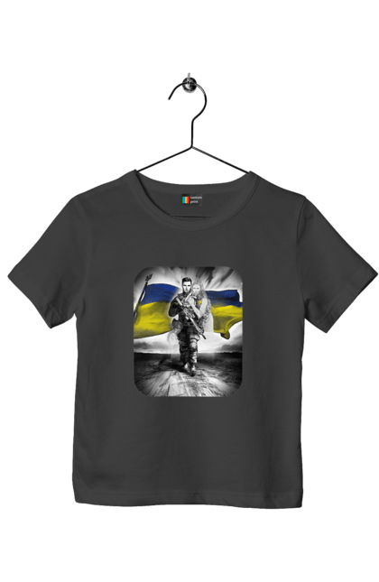 Футболка дитяча з принтом "Захисник України". Дівчина, захисник, прапор, прапор україни, символіка, сиьволіка, україна. 2070702