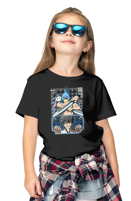 Children's t-shirt with prints Shangri La Frontier. Anime, emul, manga, rabbit, shangri la frontier, shangri-la frontier, shonen. 2070702