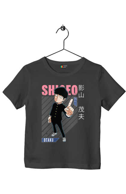 Футболка дитяча з принтом "Mob Psycho 100". Anime, manga, mob psycho 100, shigeo kageyama, аніме, манга, моб, моб-вар ят 100, сігео кагеяма, шіґео каґеяма. 2070702