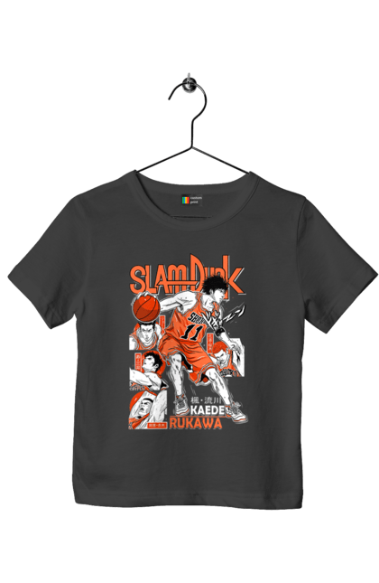 Children's t-shirt with prints Slam Dunk Kaede Rukawa. Anime, basketball, comedy, kaede rukawa, manga, school, shonen, slam dunk, sports anime. 2070702