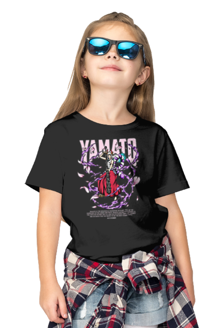 Children's t-shirt with prints One Piece Yamato. Anime, manga, one piece, pirates, straw hat pirates, yamato. 2070702