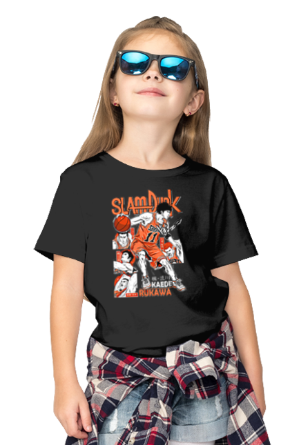 Children's t-shirt with prints Slam Dunk Kaede Rukawa. Anime, basketball, comedy, kaede rukawa, manga, school, shonen, slam dunk, sports anime. 2070702