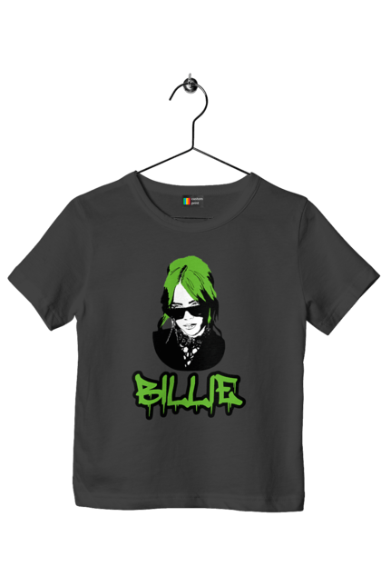 Футболка дитяча з принтом "Billie Eilish". Активістка, біллі айліш, мизукант, права, співачка, тварини. 2070702