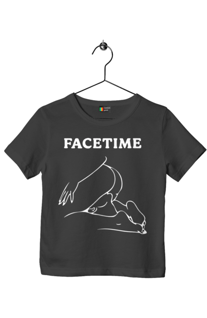 Футболка дитяча з принтом "Фейстайм". Вульгарна, гумор, прикольна, смішна, фейстайм. 2070702