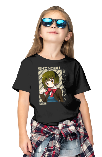 Children's t-shirt with prints Kiniro Mosaic Shinobu Omiya. Anime, gold mosaic, kiniro mosaic, kinmoza, manga, shinobu, shinobu omiya. 2070702