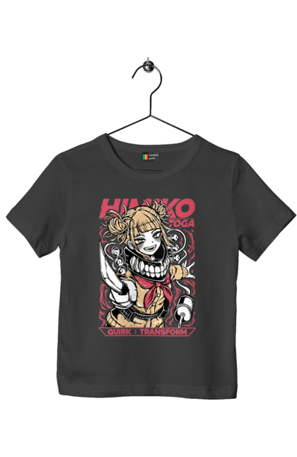 Футболка детская с принтом Моя геройская академия Химико Тога. Himiko toga, my hero academia, аниме, видеоигра, манга, моя геройская академия, химико тога, якудза тога. 2070702