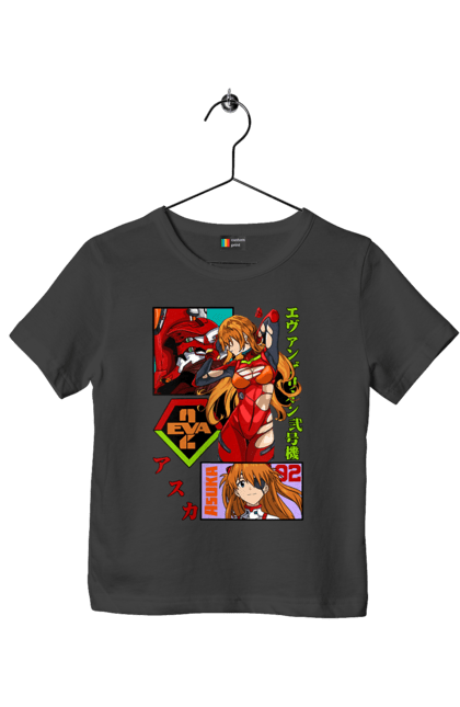 Children's t-shirt with prints Evangelion Asuka. Anime, asuka, asuka langley sorry, eva 02, evangelion, eve, kaoru, manga, ray, shinji. 2070702