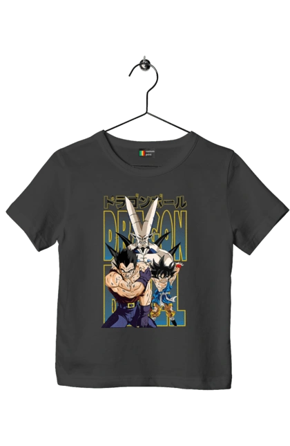 Children's t-shirt with prints Dragon Ball. Anime, dragon ball, goku, manga, tv series, vegeta. 2070702
