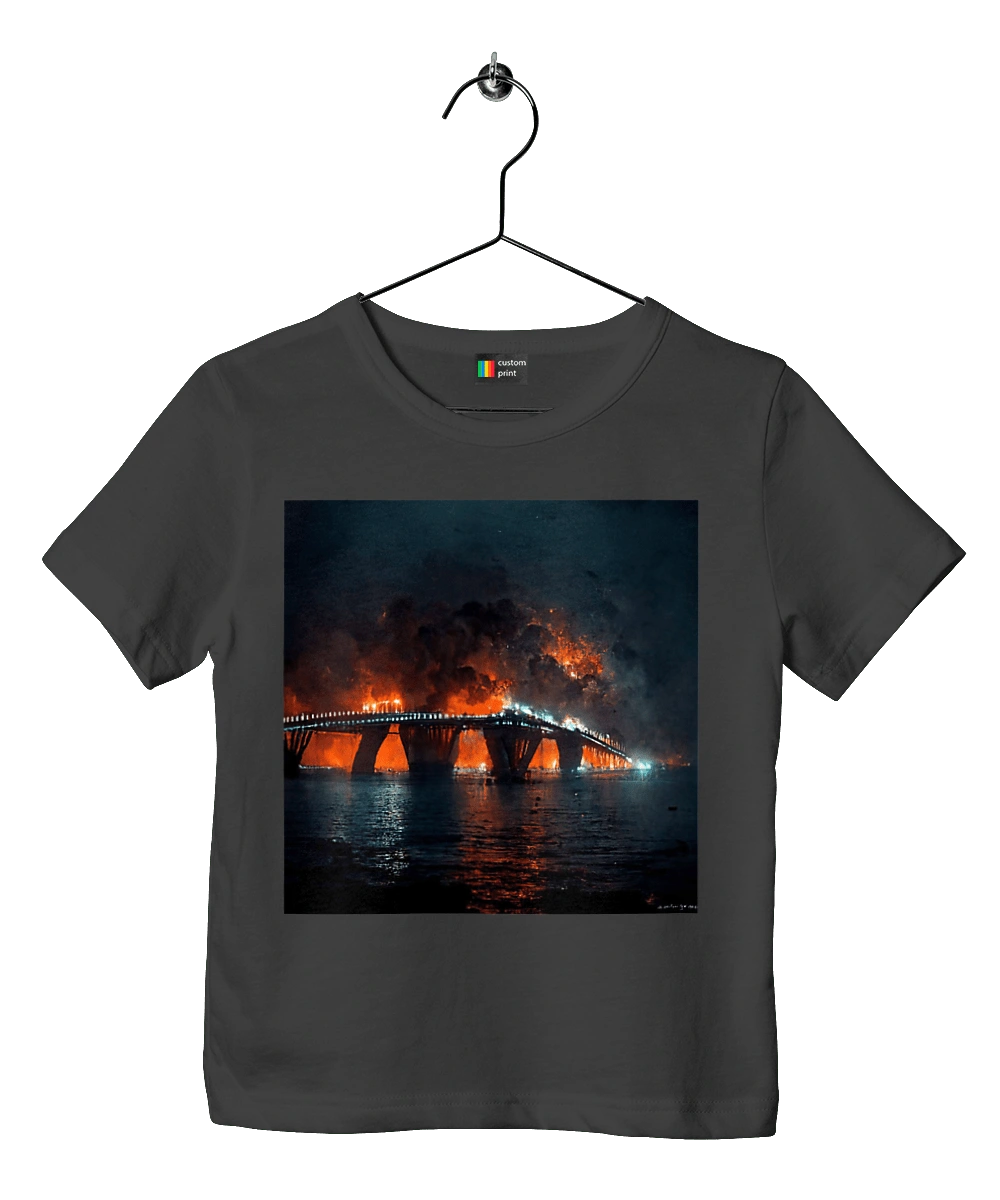 Горит Крымский мост.