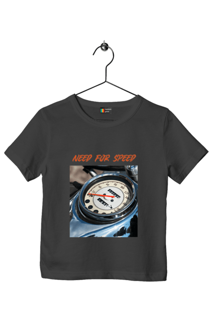 Футболка дитяча з принтом "Мото 3". Байкер, дорогая, мотоцикл, ретро, скорость, спидометр, стиль жизни. 2070702