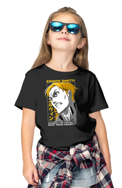 Children's t-shirt with prints Attack on Titan Erwin. Anime, attack on titan, erwin, erwin smith, manga, shingeki no kyojin, survey corps. 2070702