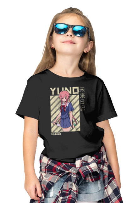 Children's t-shirt with prints Future Diary Yuno Gasai. Anime, future diary, manga, survival game, yandere, yuno gasai. 2070702