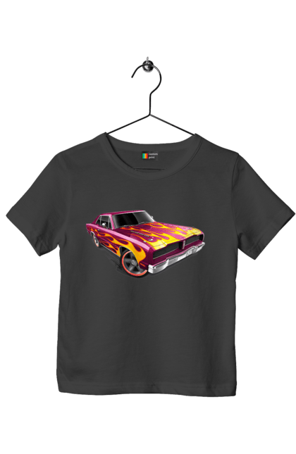 Футболка дитяча з принтом "Машина вогонь". Їзда, машина, швидкість. 2070702