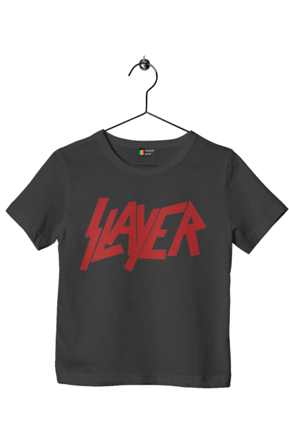 Футболка дитяча з принтом "Slayer". Slayer, грув метал, група, метал група, музика, ню метал, спід метал, треш метал, череп. 2070702