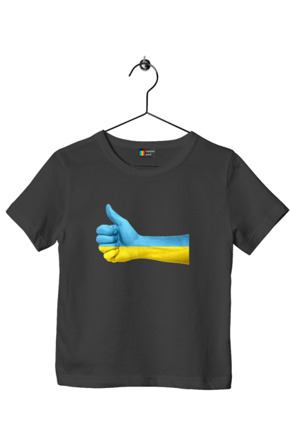 Футболка дитяча з принтом "Like". Like, ua, жовтий, рука, синий, україна. CustomPrint.market