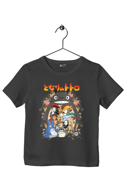 Children's t-shirt with prints Totoro. Adventures, anime, comedy drama, fantasy, film, my neighbor totoro, tv series. 2070702