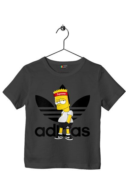 Футболка детская с принтом Adidas Барт. Adidas, bart, адидас, барт, симпсон. 2070702